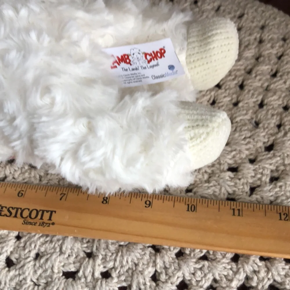 Easter Plush Lamb Chop Dog Toy with Purple Ears